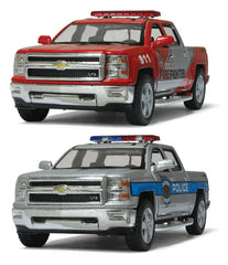 5" 2014 CHEVROLET SILVERRADO POLICE/FIRE Die Cast Car